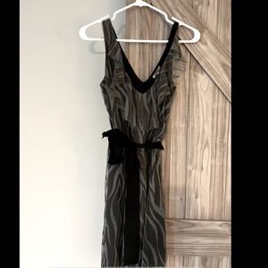 Zebra gauze belted dress